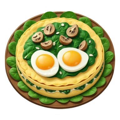 Egg Omelet with Spinach and Mushrooms sticker
