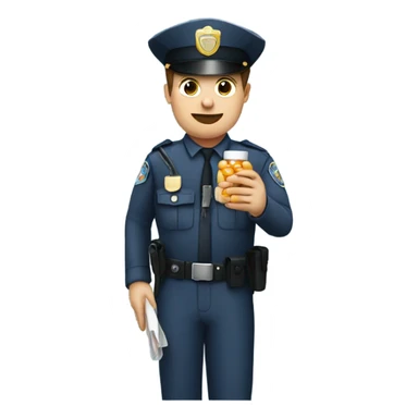 Police man taking medication  sticker