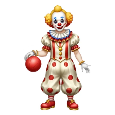 clown with golden chain on the neck playing ball full height sticker