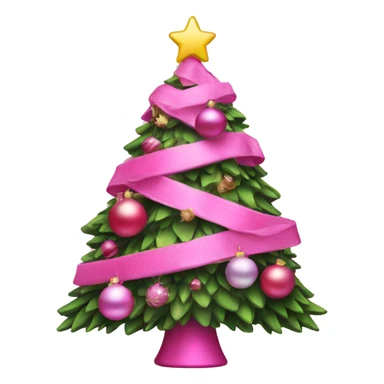 Christmas tree in pink with pink decoration sticker
