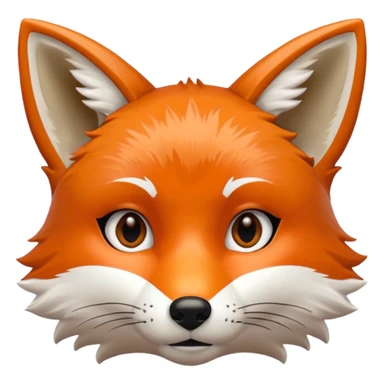 fox face detailed sticker