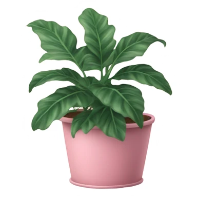 Pink plant in pale pink pot sticker