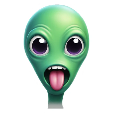 Alien with tongue out sticker