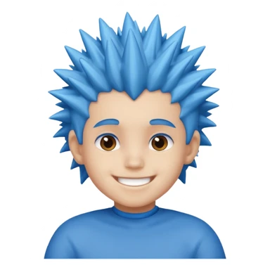 blue spiky haired kid  sticker