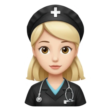 Nurse wearing black sticker