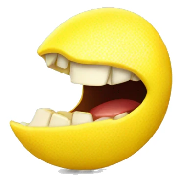 Mouth biting lemon sticker