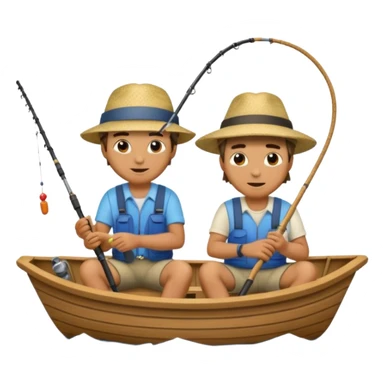 two mans fishing on a boat sticker