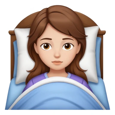 The brown hair girl going to sleep sticker