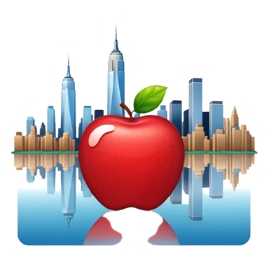 Una manzana con el skyline de Nueva York sticker