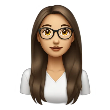 Femme Brune cheveux lisse métisse qui porte des lunette et très belle  sticker