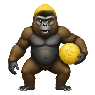 Gorilla with yellow kickball sticker