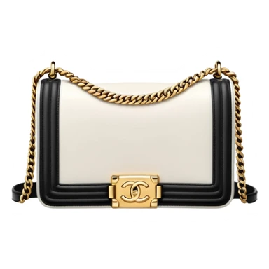 chanel le boy plain white bag gold hardware sticker
