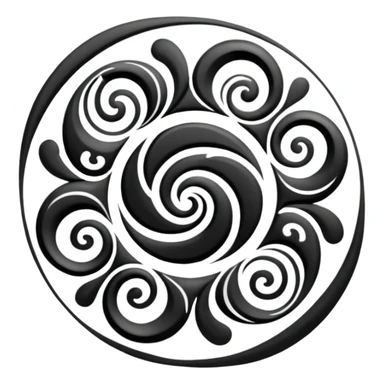 Unity Māori koru design at top sticker