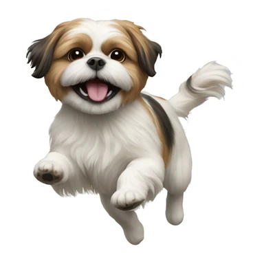 Jumping shi tzu sticker