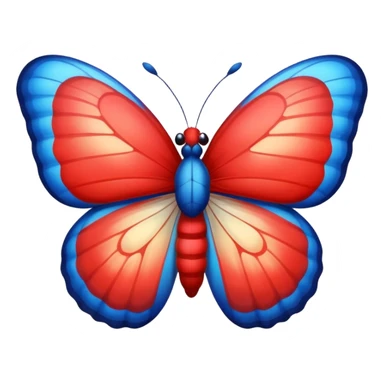 red-blue funny fat butterfly with small wings sticker