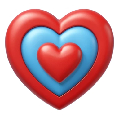 Un icono 3D de un corazón rojo brillante, estilo minimalista y moderno, textura suave y plástica (estilo claymorphism), iluminación de estudio con reflejos suaves, renderizado hiperrealista en alta resolución (8k), sobre un fondo de color sólido y contrastante sticker