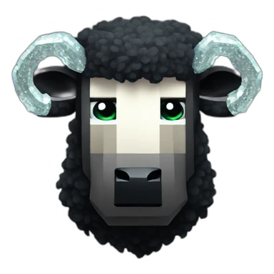 Minecraft Glitter Black Sheep Head With Diamond Horn sticker