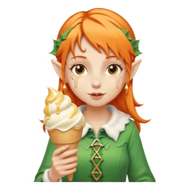 
a girl elf in orange hair with vanilla ice cream




 sticker