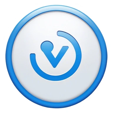 Un círculo azul y en medio de el círculo una de estas✔️ qué sea de color blanco  sticker