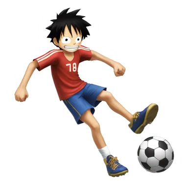 Monkey D. Luffy playing football  sticker