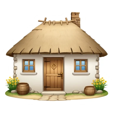 A Ukrainian peasant house with white walls sticker