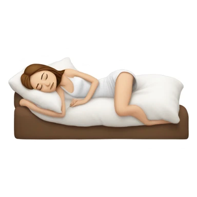 White girl with frekles Brown not curly hair sleeping peacfully without makeup on a pillow  sticker