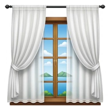 Window with  curtain, Apartment Windows. sticker