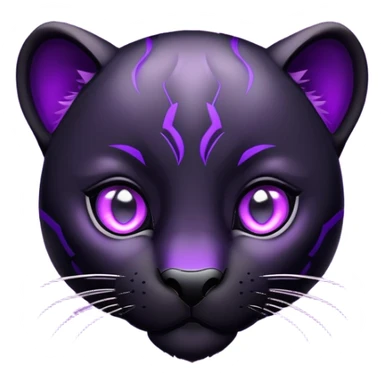 cute black panther with glowing purple eyes sticker