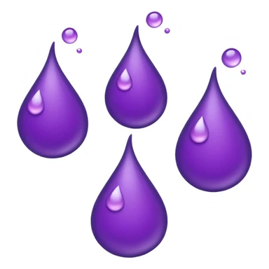 3 purple Drops with kool aids signature color, Juicy , no faces, just like the drops emoji 💦, just singular no extras, spraying left sticker