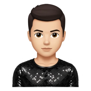 Jordan Knight from NKOTB with light skin, dark brown hair, black sequin crop top sticker