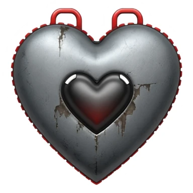heart with a dark zipper and grunge texture sticker