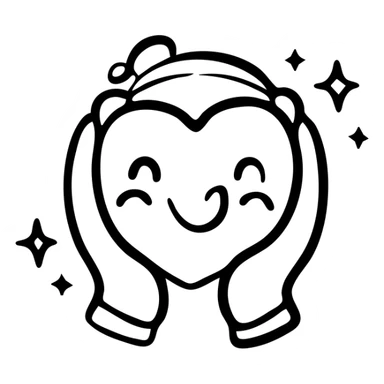 life icon, hand-drawn black outlined style sticker