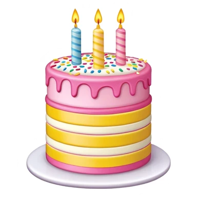 Colorful three layer birthday cake with sprinkles  sticker