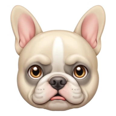 jealous white french bulldog with gray ears sticker
