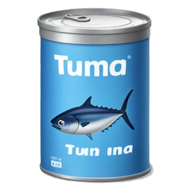  Blue can of tuna is a compact, cylindrical container designed to preserve and store tuna fish. sticker
