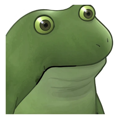 two hearts green bufo frog meme style sticker