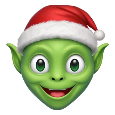 Happy Alien with santa hat sticker