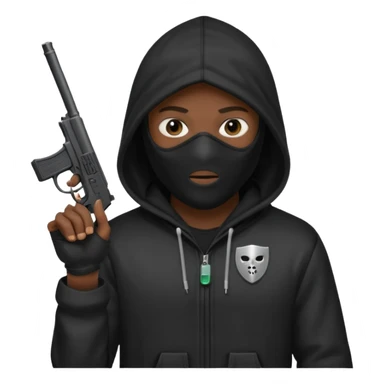 Hoodlum burglar madk and gun with switch and extended clip sticker