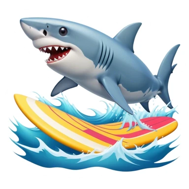 Shark surfing sticker