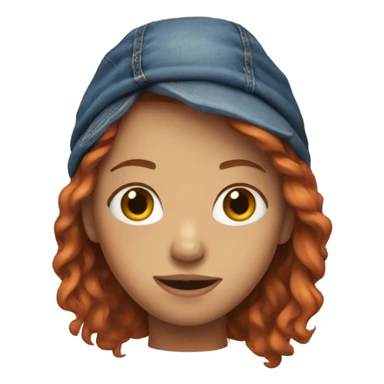 Red headed girl in Jean jacket sticker