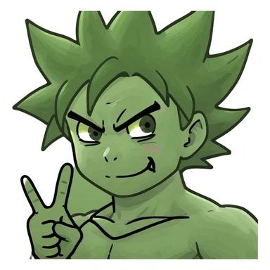 goku doing this 😛 with a piece sign sticker