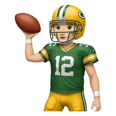 Green Bay packers player throwing the football sticker