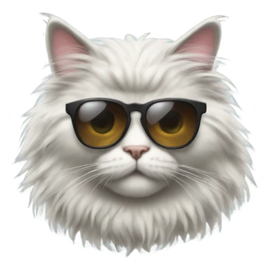 fluffy Cat with sunglasses sticker