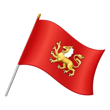 “Emoji-style red waving castle flag, flat clean lines, simple heraldic shape, no castle shown.” sticker