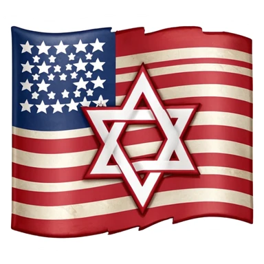 United States flag with a swastika symbol and star of david symbol on the flag sticker