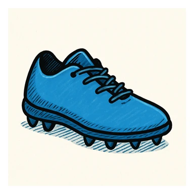 Make the football boot blue. The original style is doodle style, which does not support editing, so use the general style editor to keep the doodle look while making the boot blue. sticker