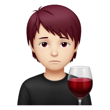 Bebendo vinho emo adolescente masculino com o rosto triste sticker
