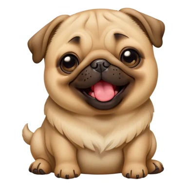 Cinematic Cute Yawning Fawn Pug Portrait Emoji, Head tilted slightly with a dramatic, wide-open yawn, showcasing a soft fawn coat with a velvety texture, floppy ears slightly drooping, round dark eyes barely open in drowsy contentment, Simplified yet irresistibly adorable features, highly detailed, glowing with a soft, cozy glow, high shine, relaxed yet expressive, stylized with a touch of whimsy, bright and endearing, soft glowing outline, capturing the essence of a sleepy yet affectionate companion, so drowsy it feels like it could stretch out of the screen and curl up for a nap! sticker