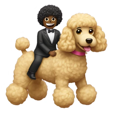 A noodle riding a poodle sticker