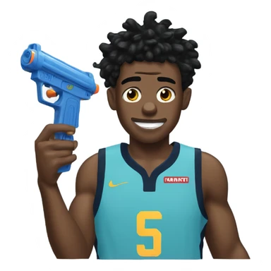 Ja morant with a water gun sticker